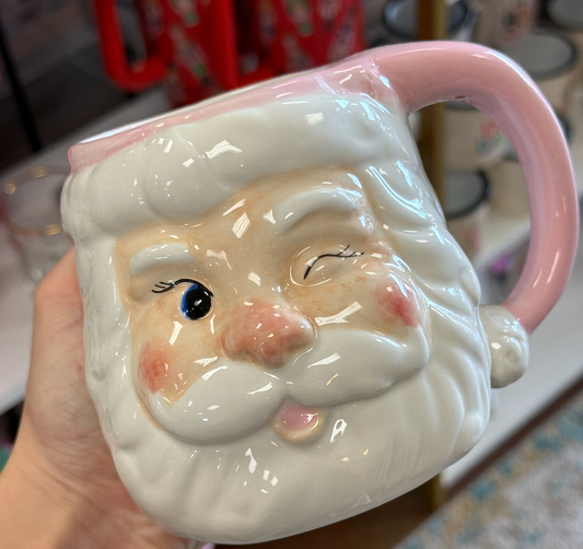Sweet Grace Winking Santa Candle Mug