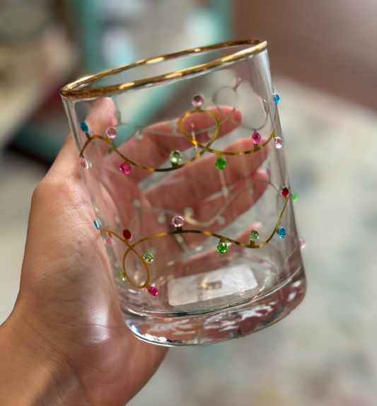 Rhinestone Lights Cocktail Glass