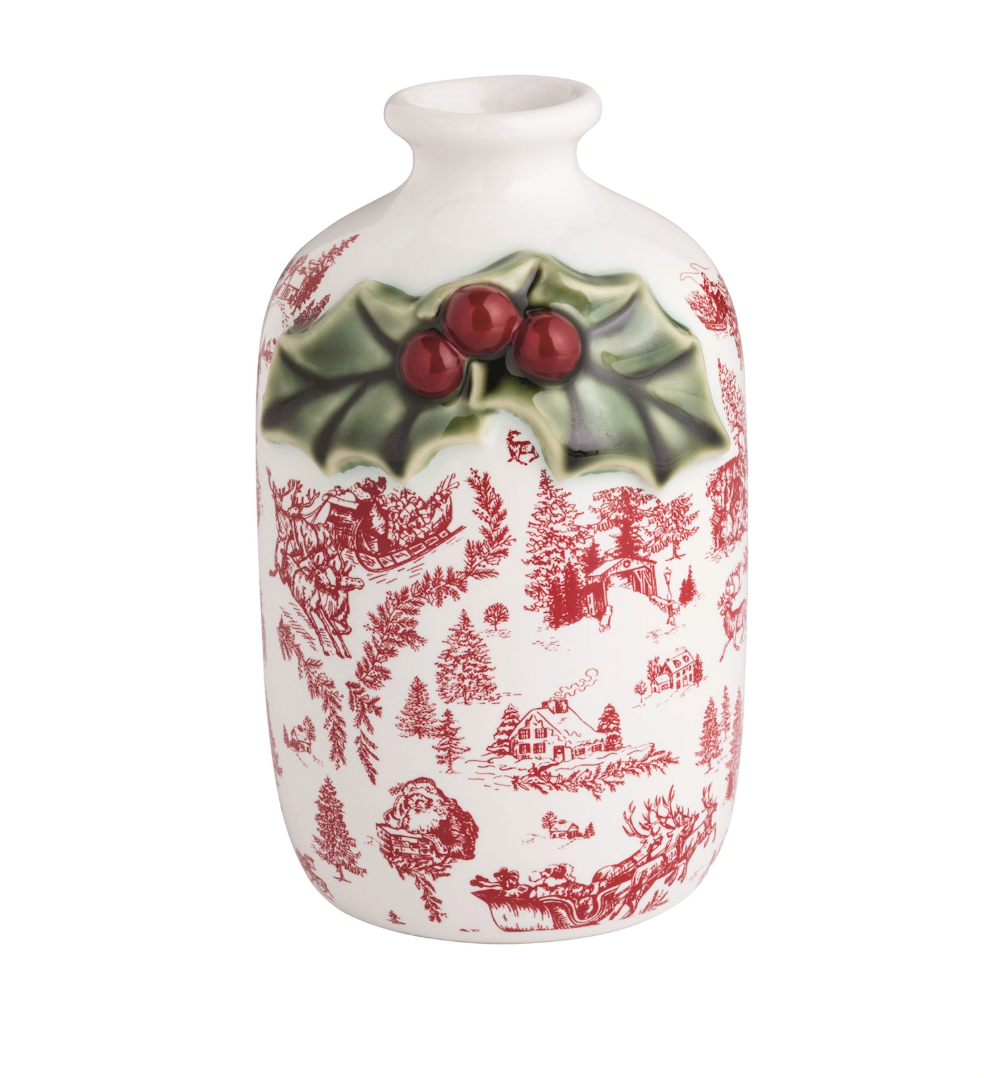 Holly Toile Bud Vase