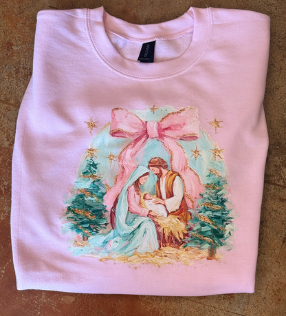 Handpainted Pastel Nativity Tee