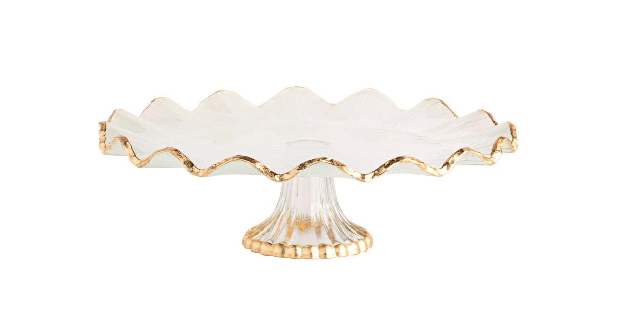 Gold Edge Ruffle Cake Stand