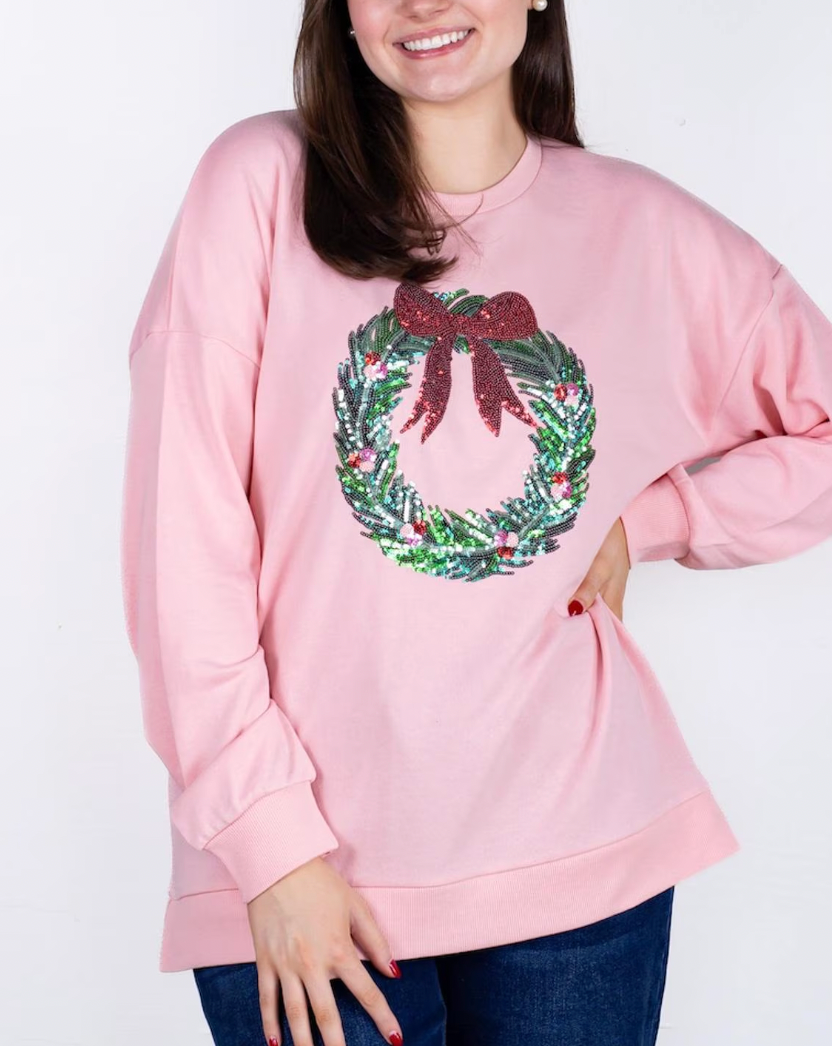 Clara Wreath Sequin Sweatshirt