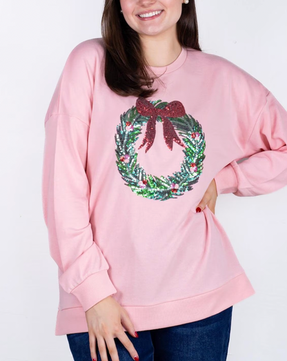 Clara Wreath Sequin Sweatshirt
