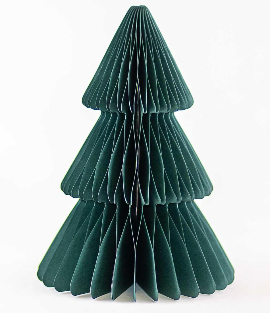 Accordion Paper Tree in Dark Green, 15"