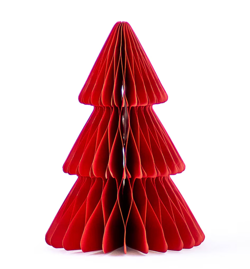 Accordion Paper Tree in Dark Red, 10"