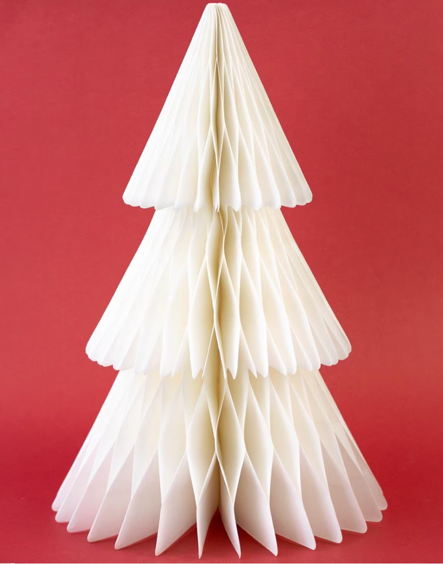 Accordion Paper Tree in Ivory 15"