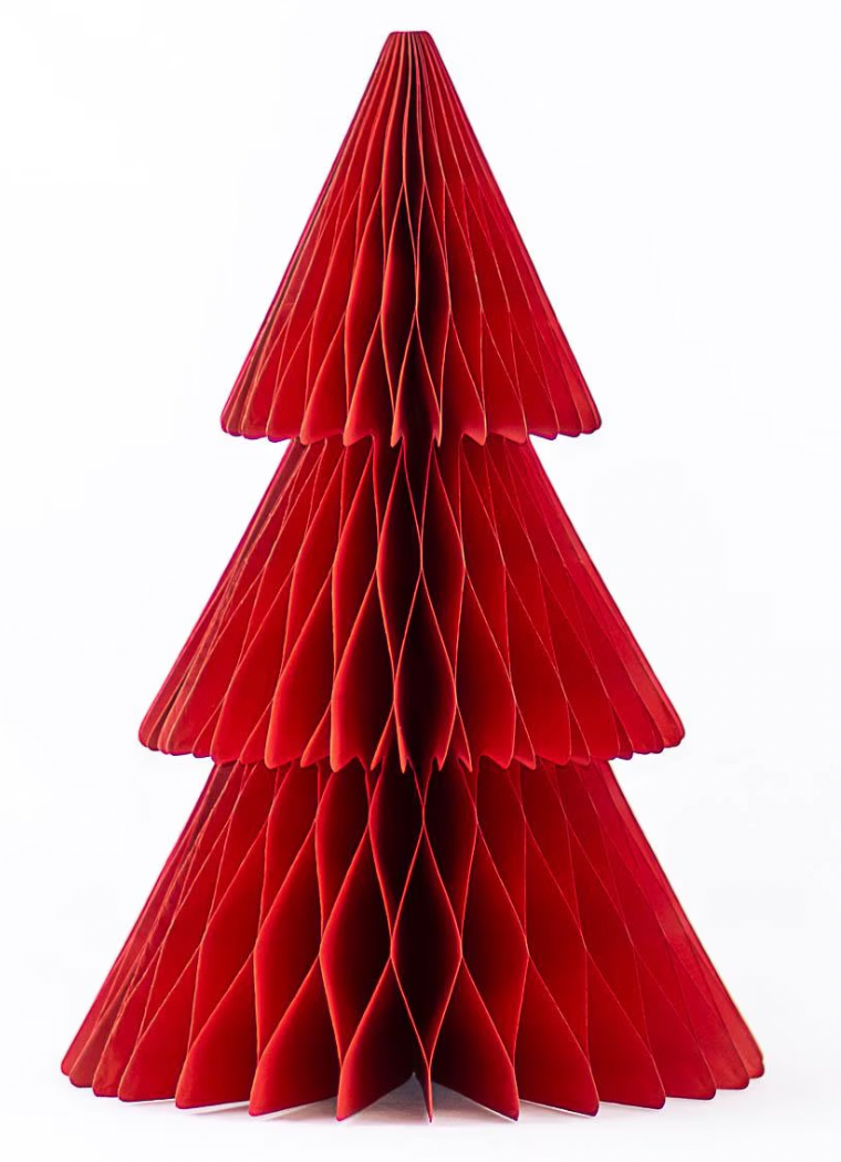 Accordion Paper Tree in Dark Red, 15"