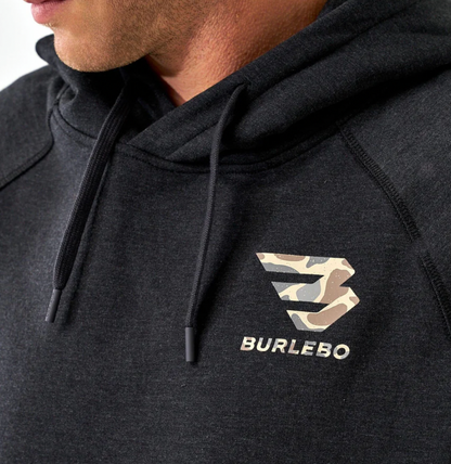 Fleece Hoodie-Camo Signature Logo-Heather Black