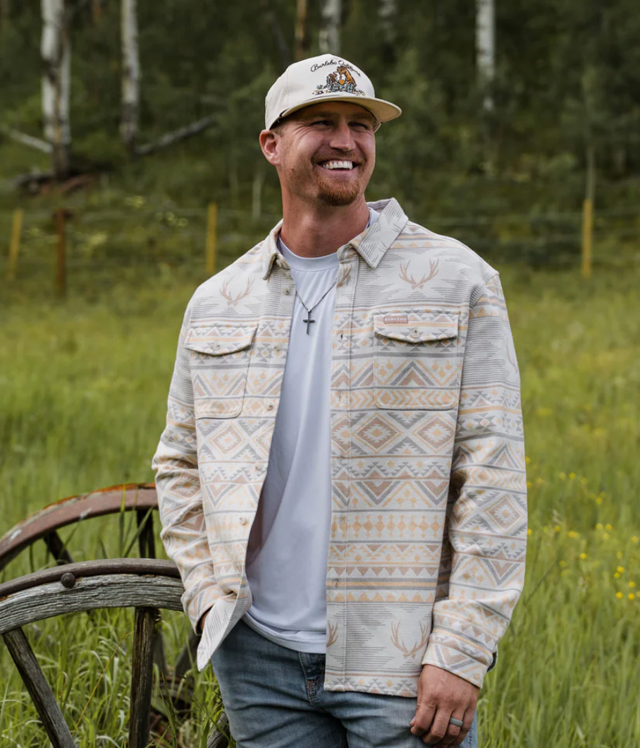 Vintage Heavyweight Flannel - Whitetail Aztec - Cream