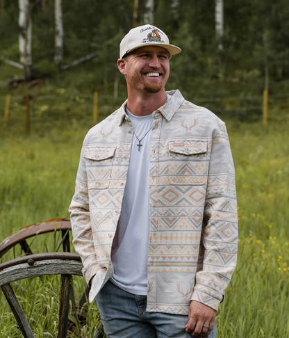Vintage Heavyweight Flannel - Whitetail Aztec - Cream