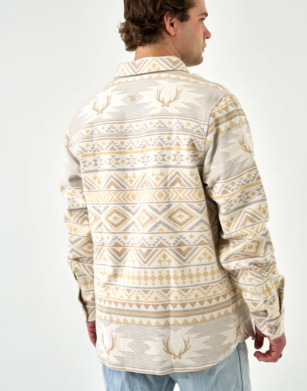 Vintage Heavyweight Flannel - Whitetail Aztec - Cream