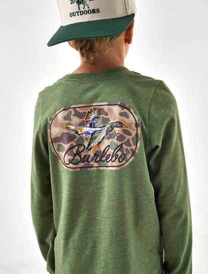 Yth LS Tee-Ducks Flying In-Heather Olive