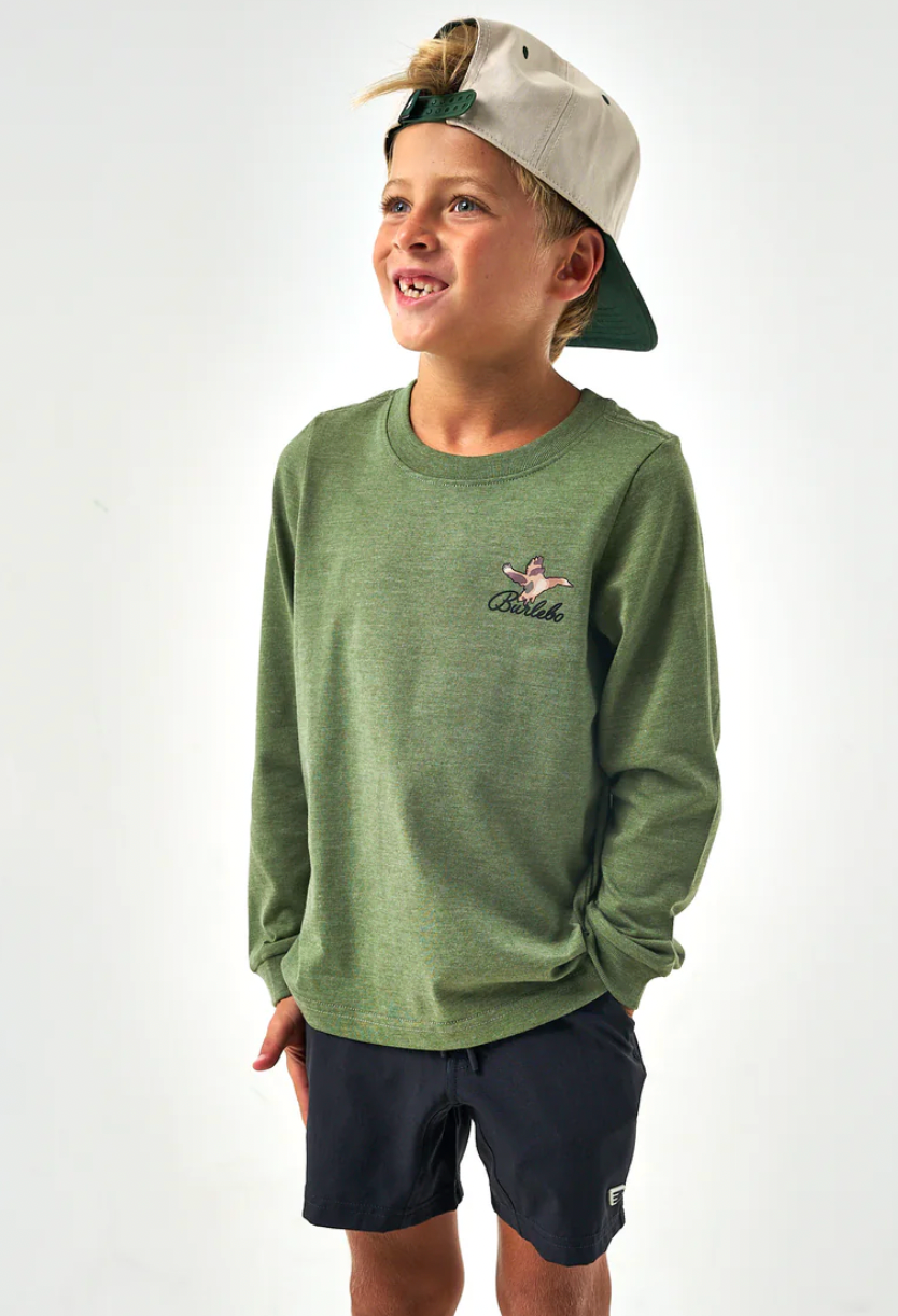 Yth LS Tee-Ducks Flying In-Heather Olive