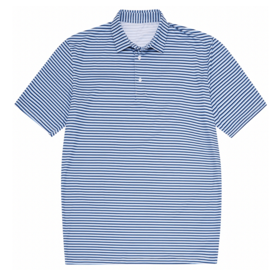YTH Navy/Light Blue/White Stripe Polo