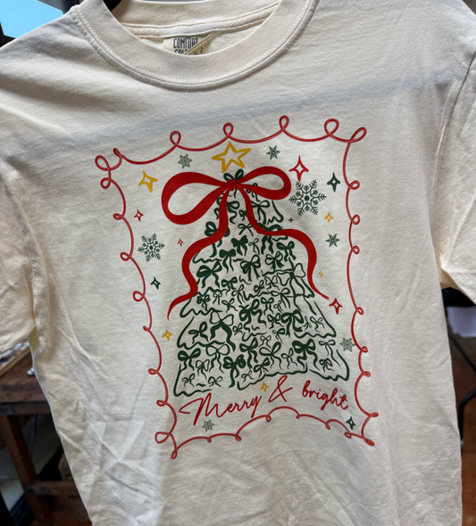 Merry & Bright Bow CC Tee