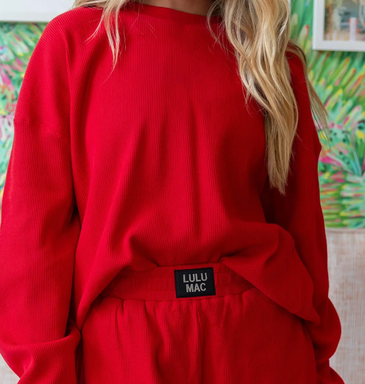 LULUMAC Red Waffle Shirt