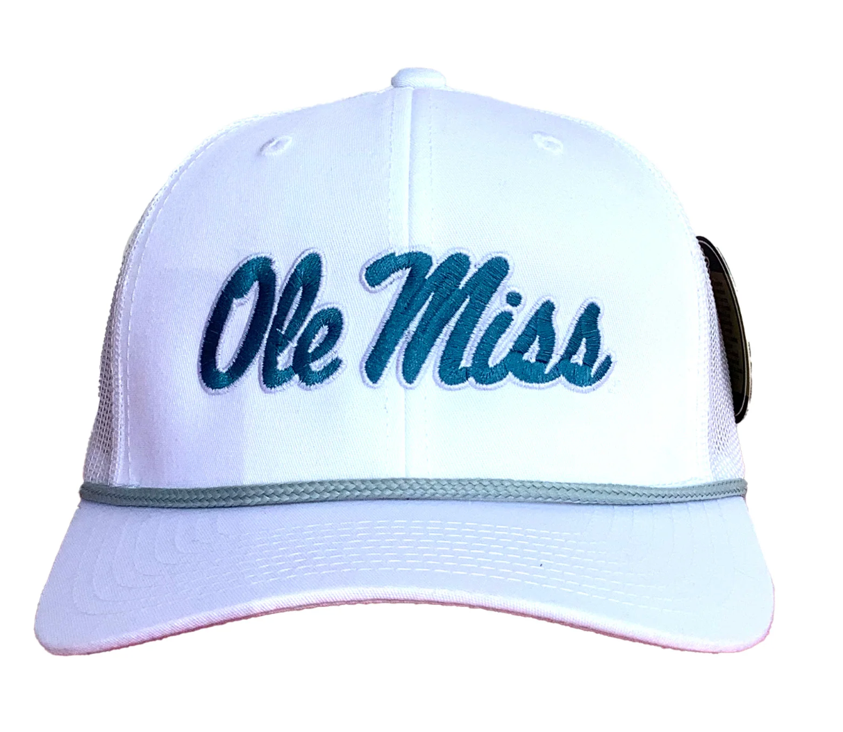 Ole Miss Script 6 Panel Rope-White/Blue