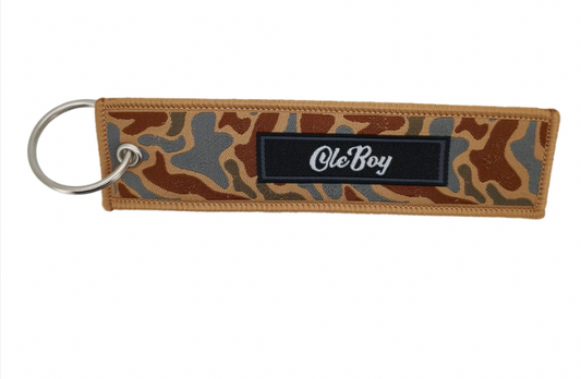 OLE BOY Classic Logo Keychain-Brown camo
