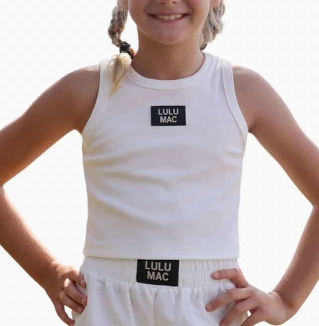 White Kids Solid Tank