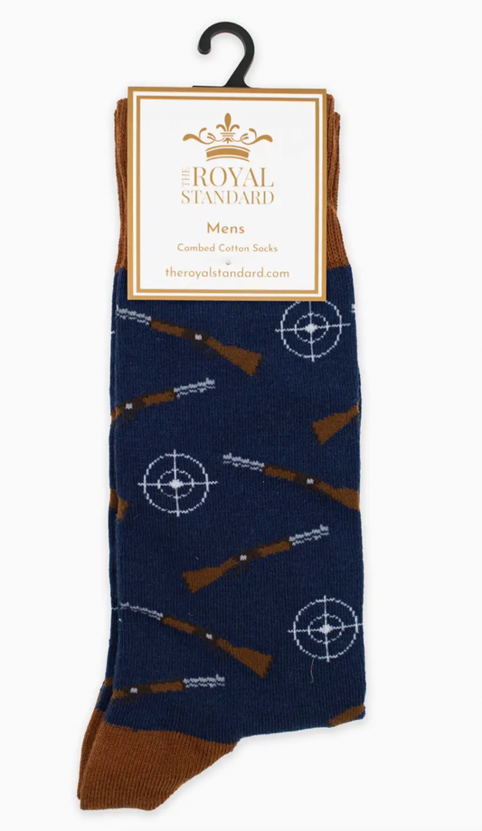 Men's Hunting Socks Navy/Brown One Size