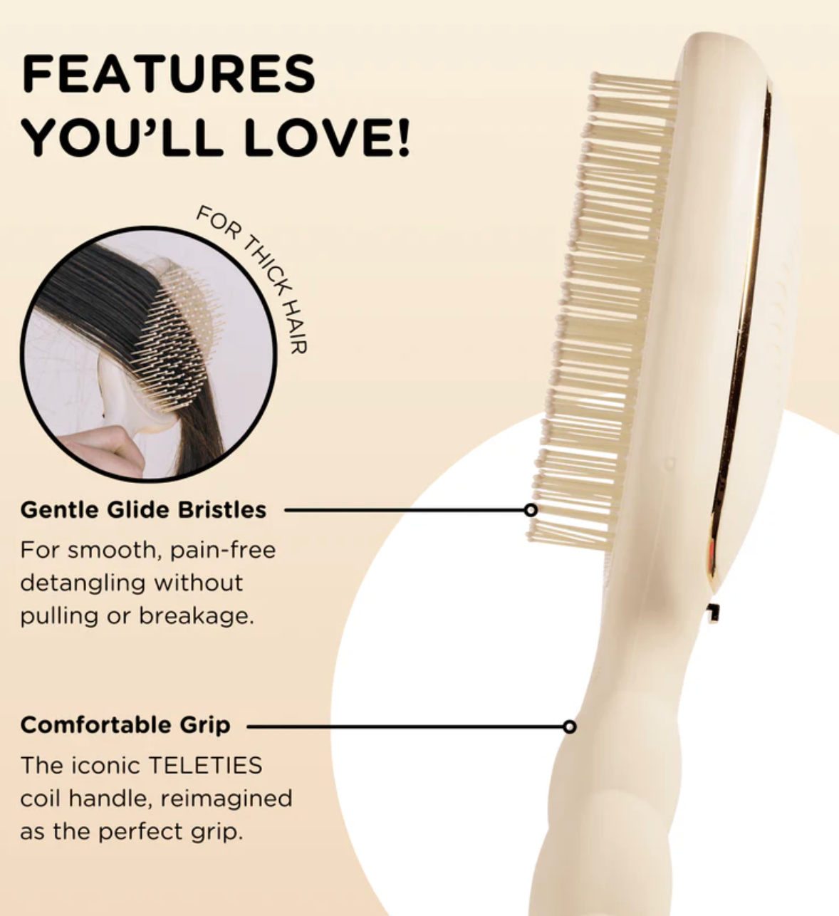 Detangler Hair Brush for Thick Hair