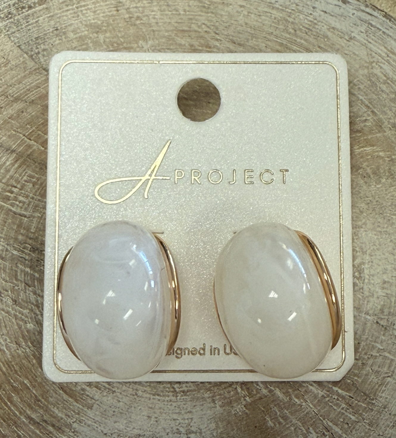 Large Opal Like Oval Earrings
