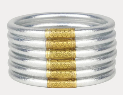Silver All Weather Bangles® (Set of 6) - Serenity Prayer