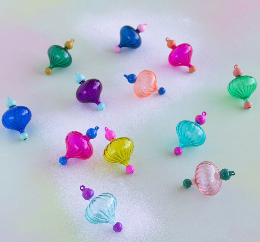 Glitterville Petite Colorful Finial Ornament