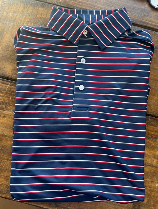 NAVY MICRO WHITE/RED STRIPE