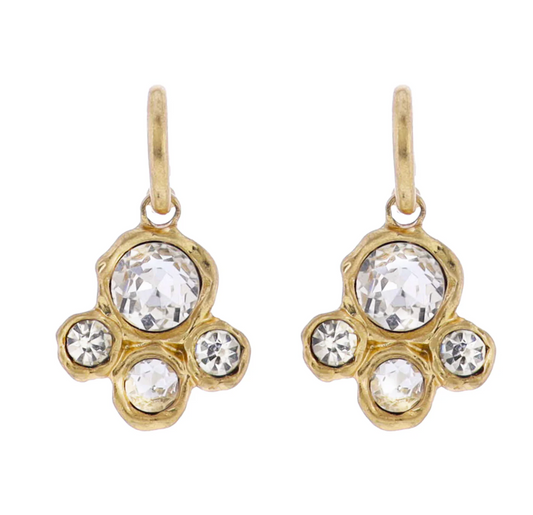 Hoop Earring with Artisan Crystal Cluster