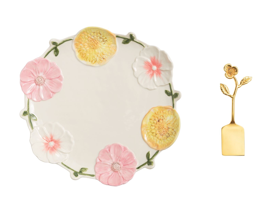 Flower Rim Platter Set