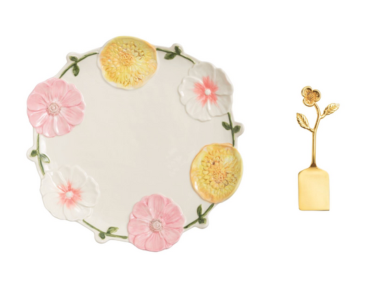 Flower Rim Platter Set