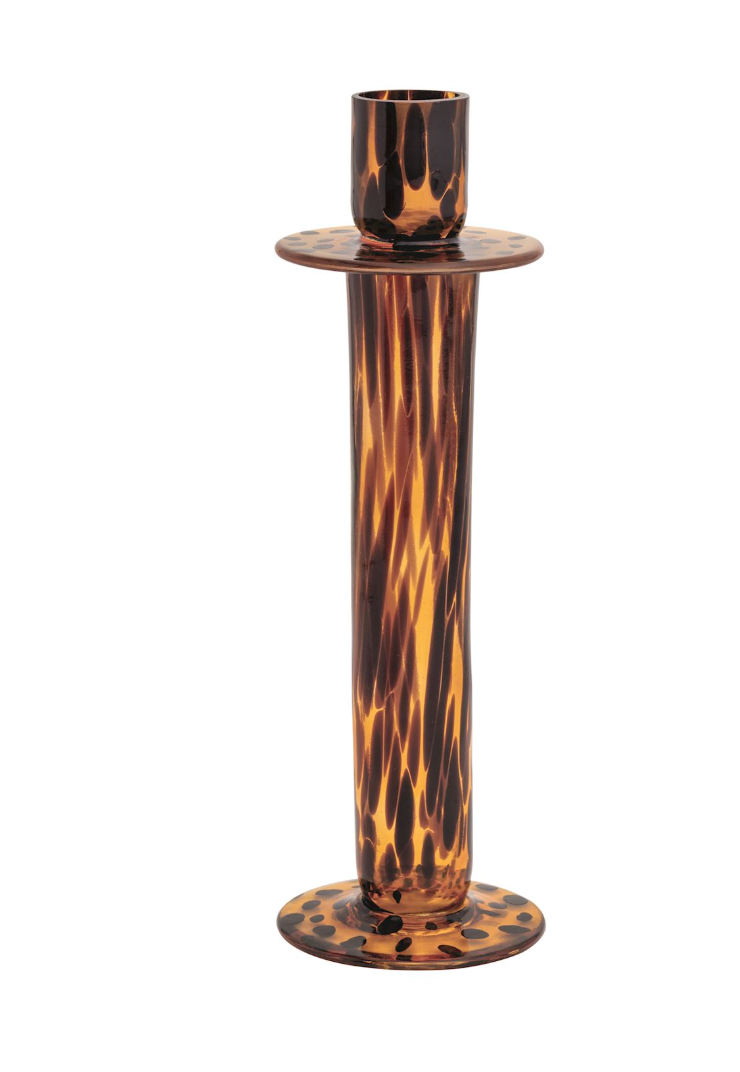 Tortoise Glass Candlesticks