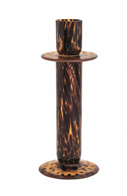 Tortoise Glass Candlesticks