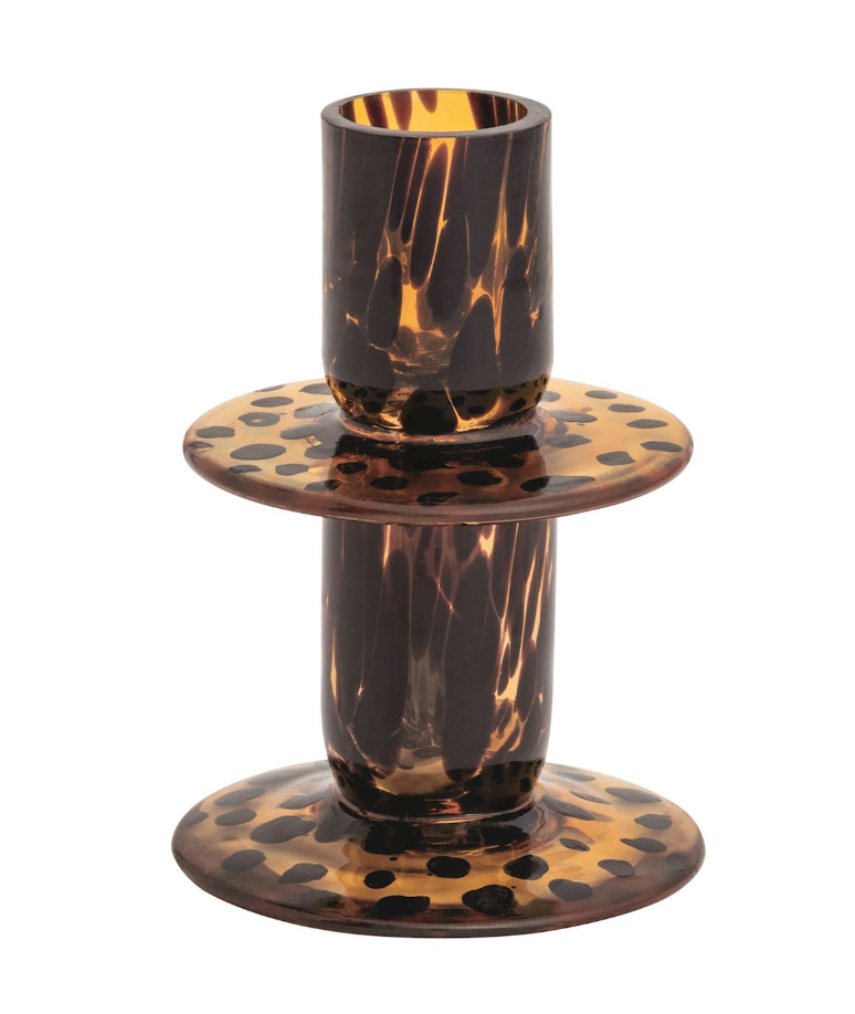 Tortoise Glass Candlesticks