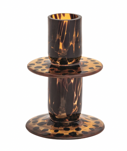 Tortoise Glass Candlesticks