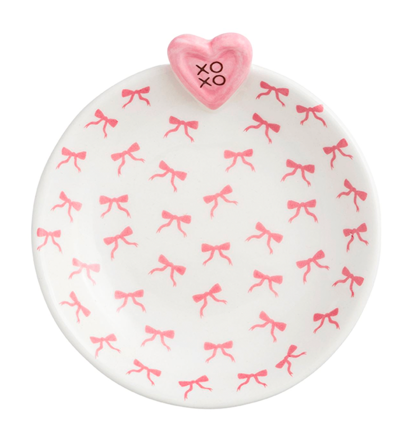 Pink Heart Tidbit Dish
