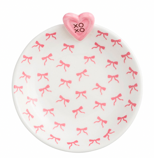 Pink Heart Tidbit Dish