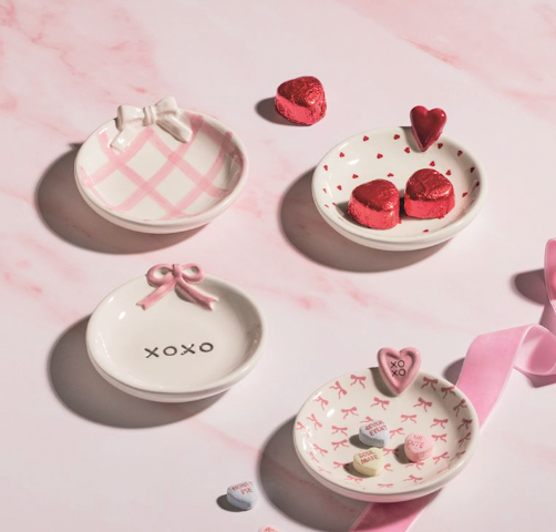Pink Heart Tidbit Dish