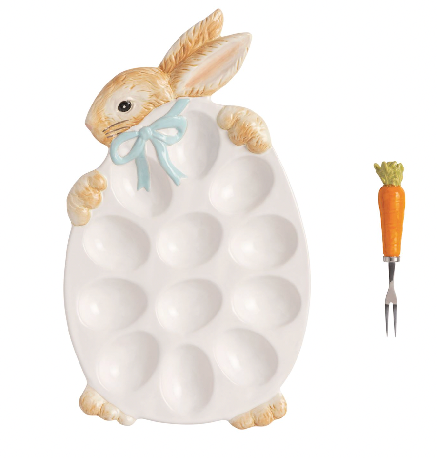 Bunny Deviled Egg Platter Set