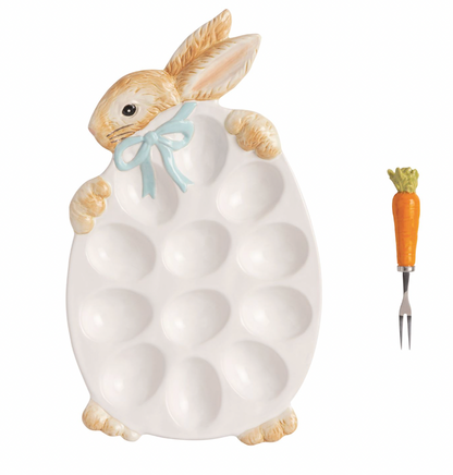 Bunny Deviled Egg Platter Set