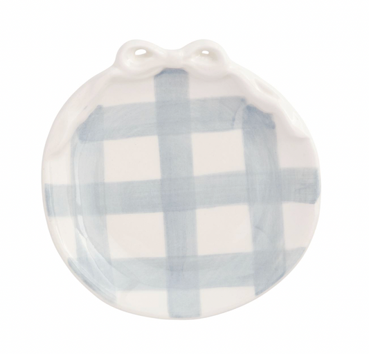 Gingham Bow Ring Dish