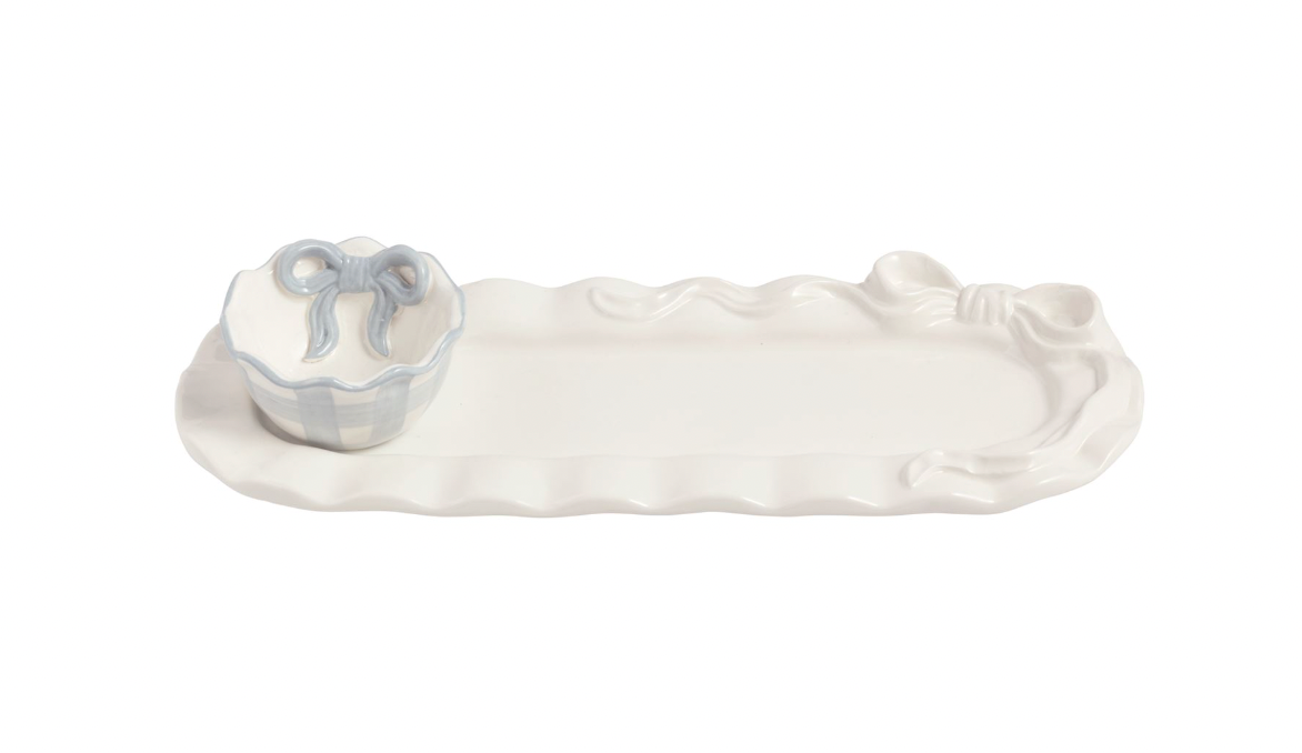 Bow Tray And Dip Bowl