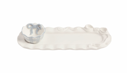 Bow Tray And Dip Bowl