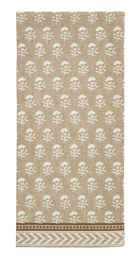 Blooms Taupe Printed Towel