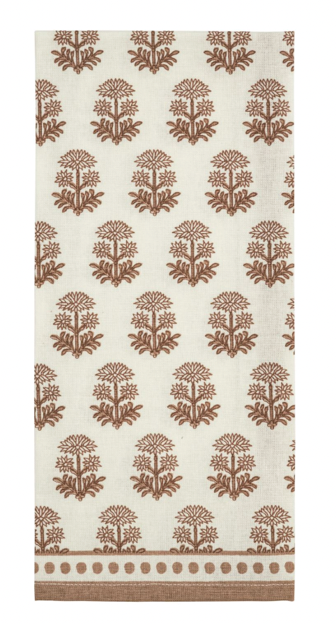 Dot Edge Taupe Printed Towel