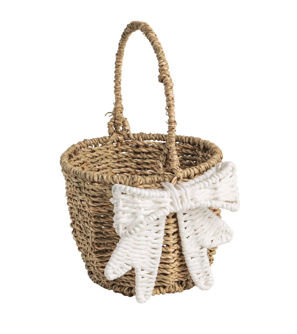 White Bow Easter Basket