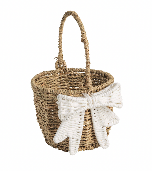White Bow Easter Basket