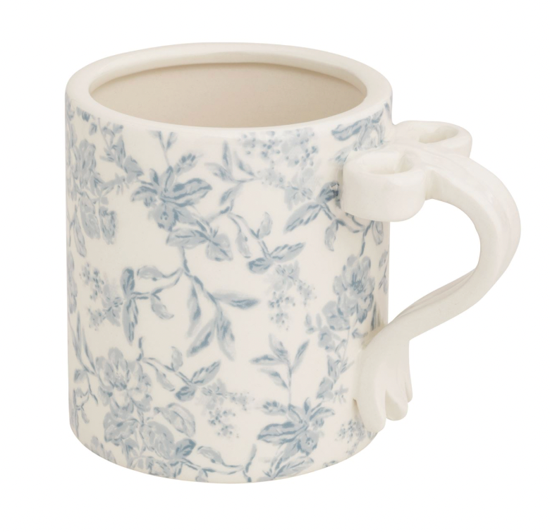Toile Bow Handle Mug