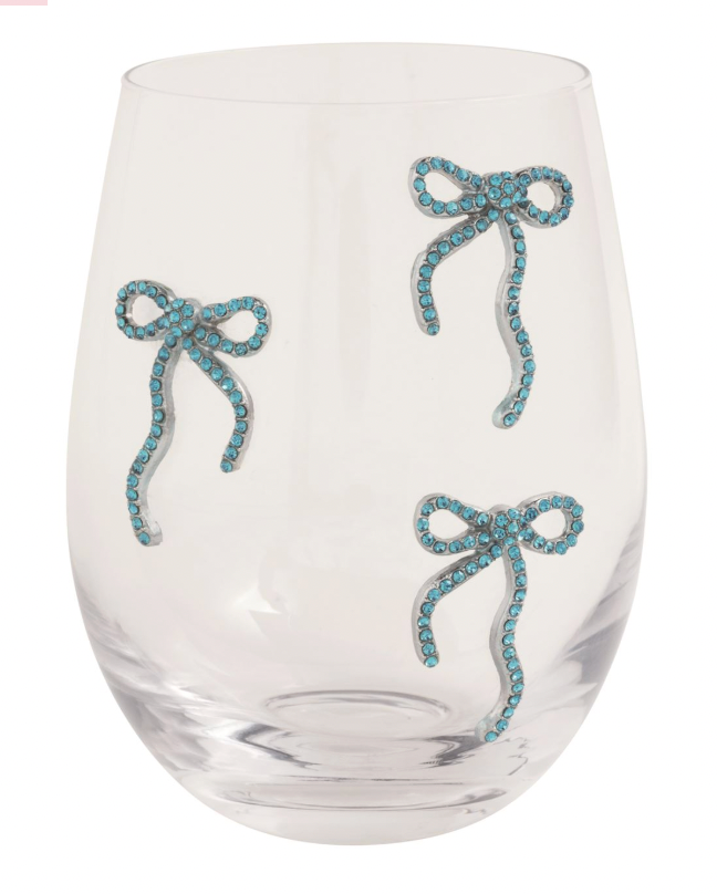 Beaded Three Bows Wine Glass